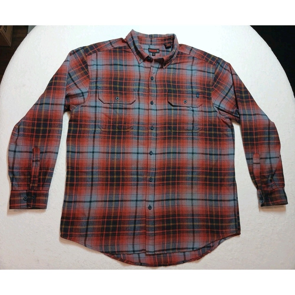 Wolverine Flannel Shirt Mens XL Button Up Plaid Multicolor